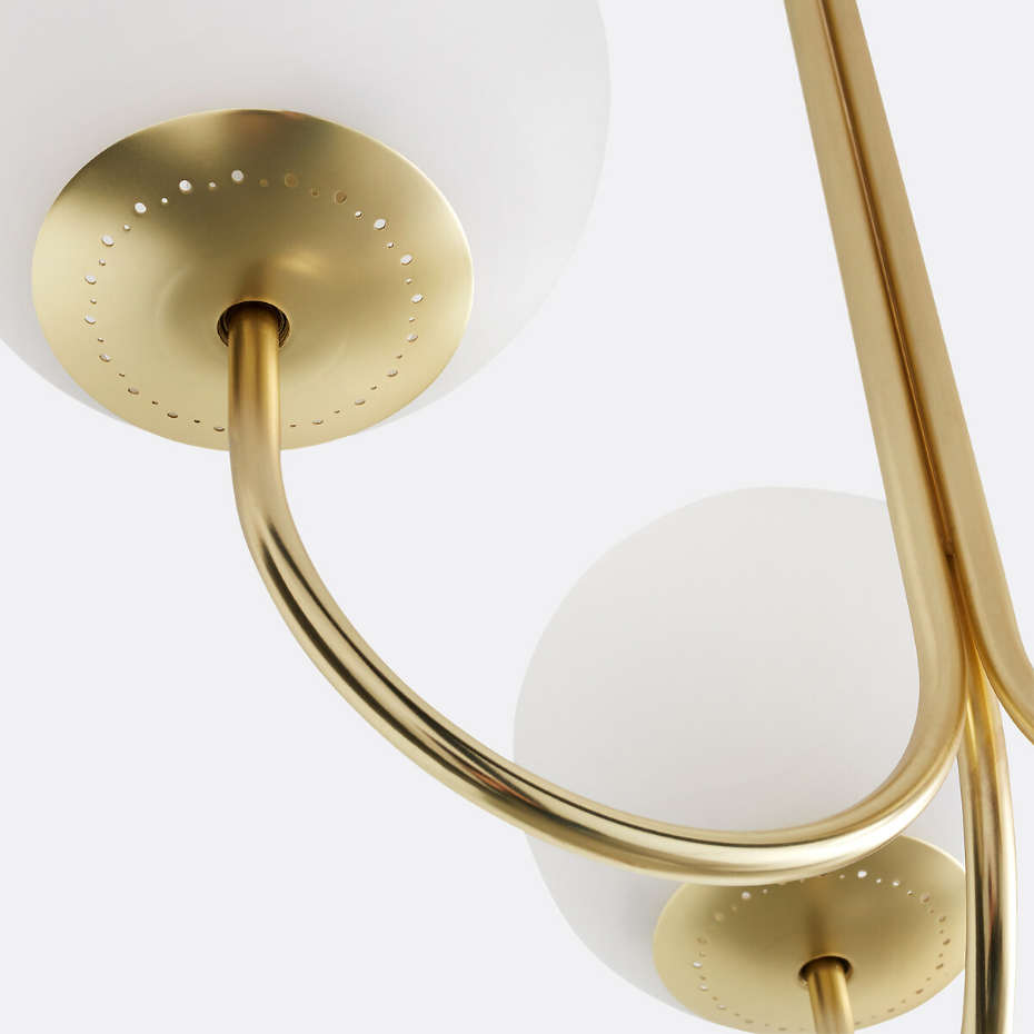 Suspension laiton et verre opaline, Moricio