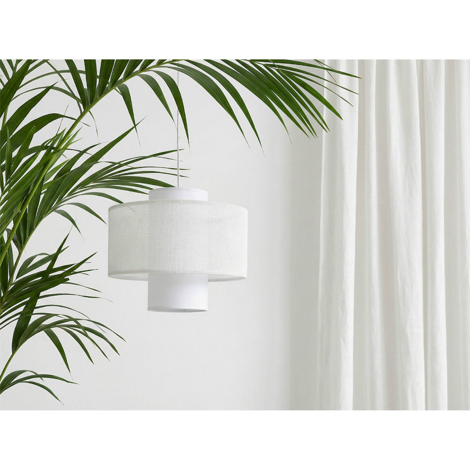 Suspension ronde en jute et lin Twin Light