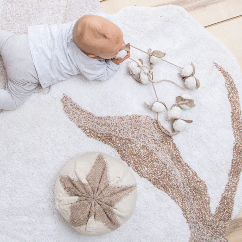 Tapis Rond en coton Fleur de coton TRIBUTE TO COTTON