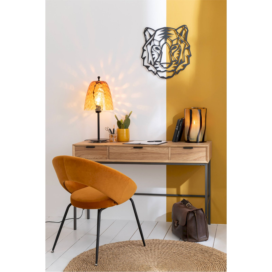 Lampe de table ronde en verre