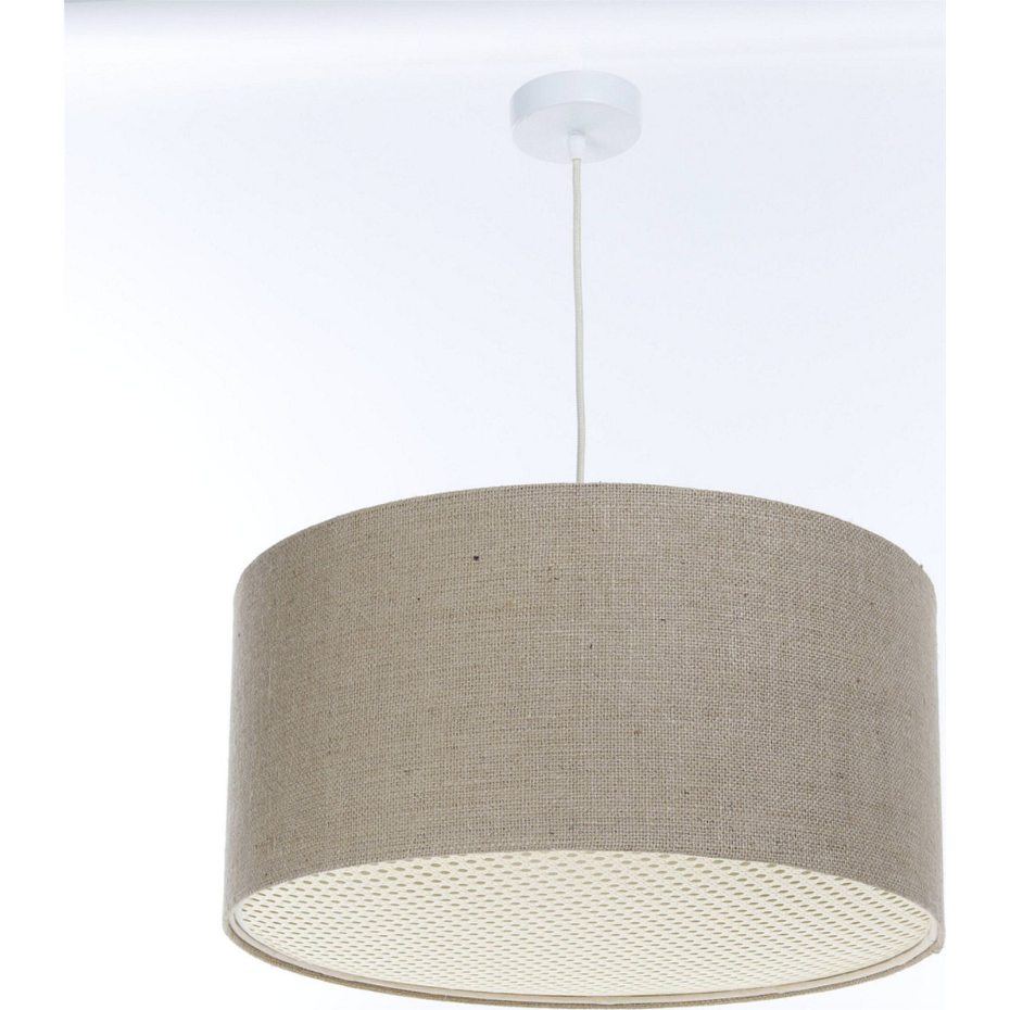 Suspension ronde en chanvre et rotin Boho Elegant
