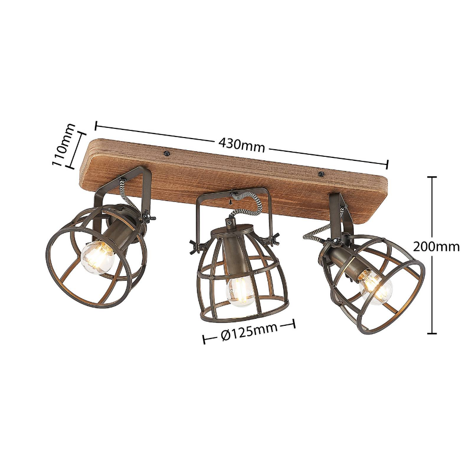 Plafonnier en bois vintage, Rutger