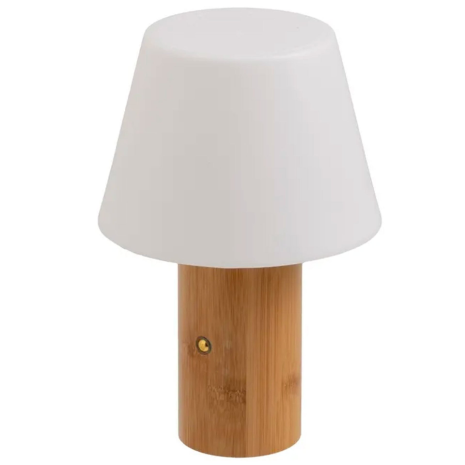 Lampe à poser bambou LED sans fil 15x15x23cm