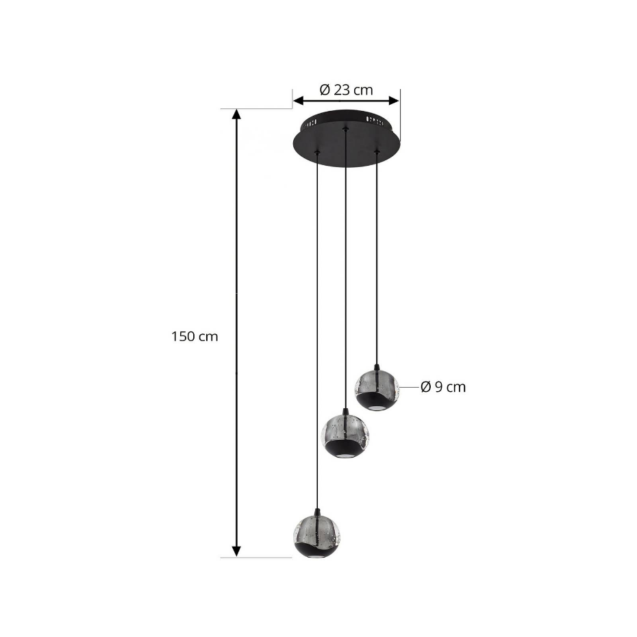 Suspension en verre moderneLED, Hayley