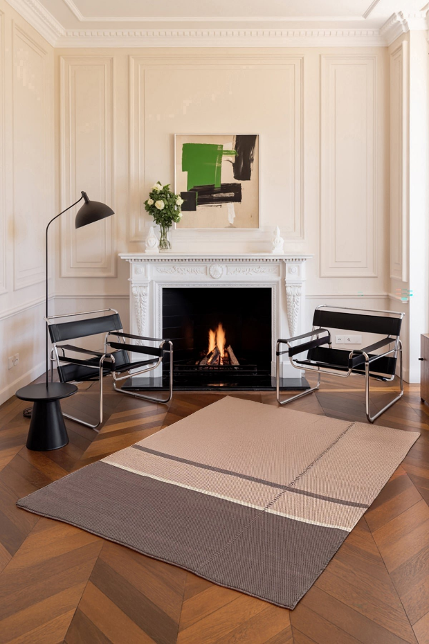 Tapis en fibres recyclées tissé à la main LEONOR