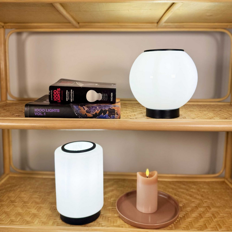 Lampe à poser en verre & métal, SILEA