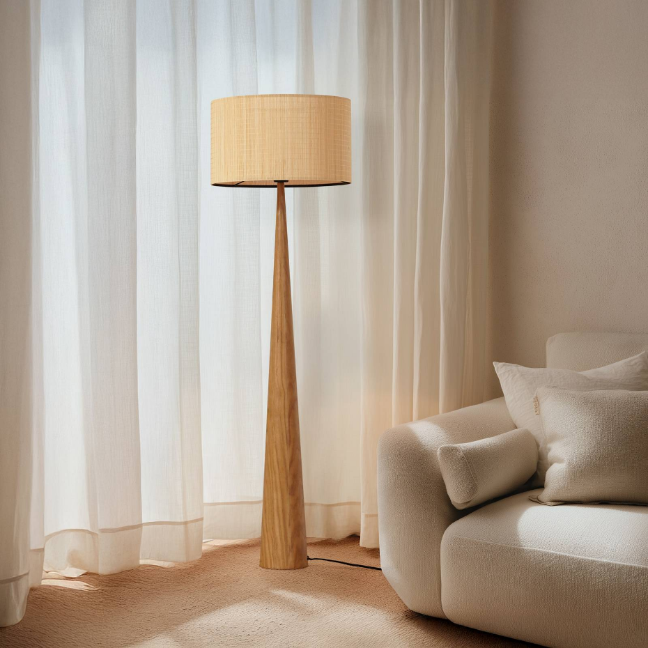 Lampadaire en bois, Fabrena