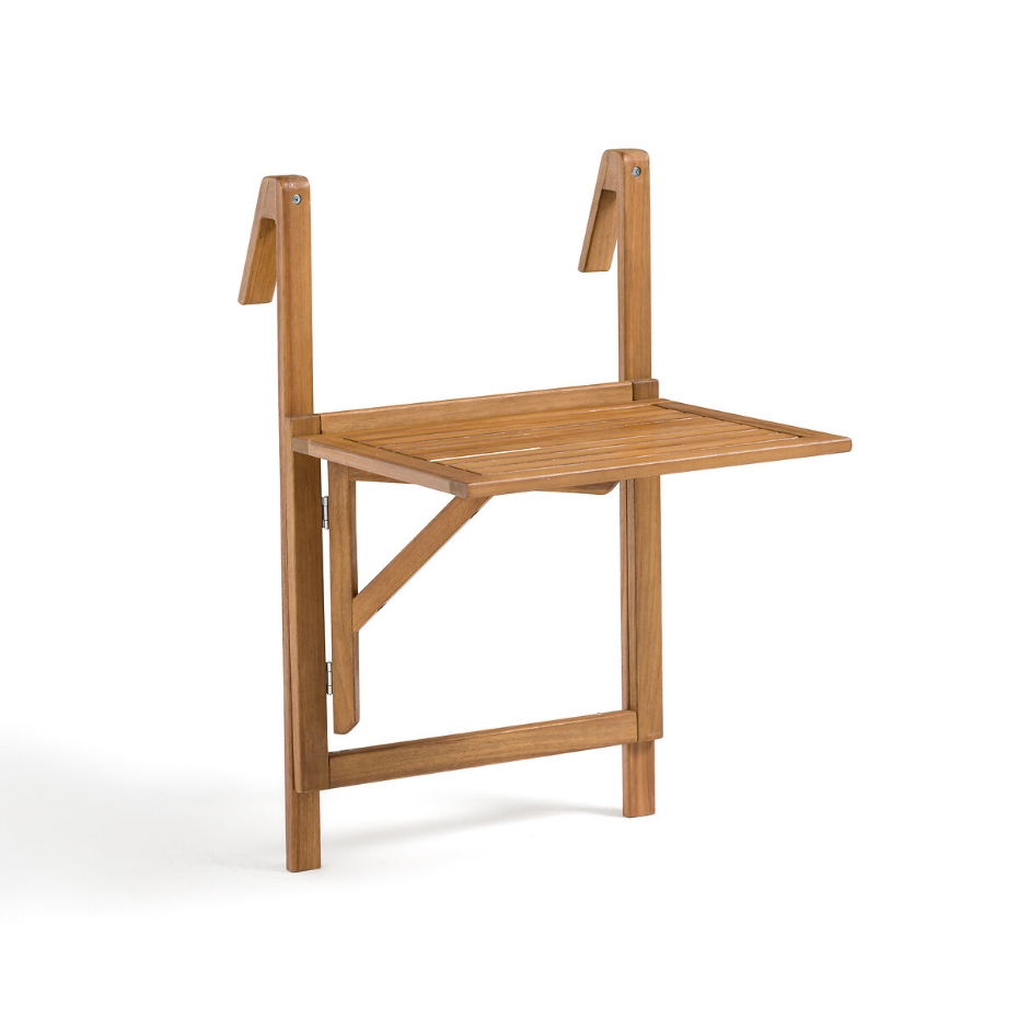 Table de balcon pliable, à suspendre, en acacia, ALATA