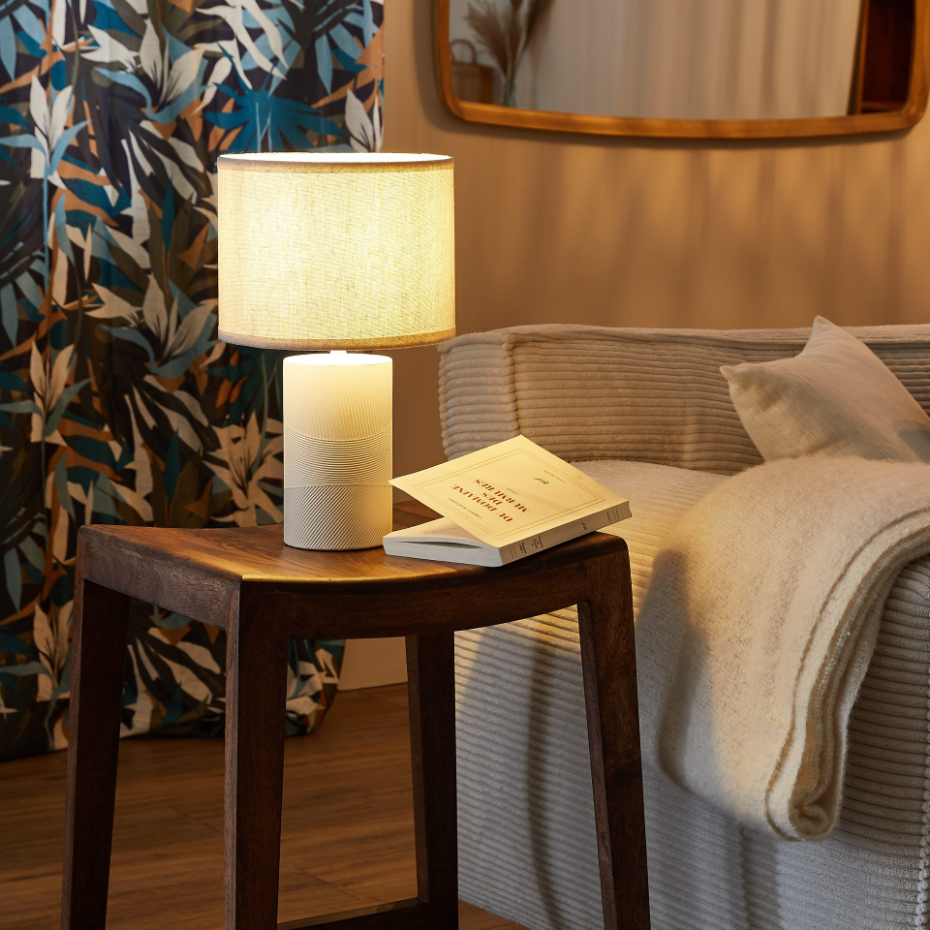 Lampe en céramique avec abat-jour, LANZOMA