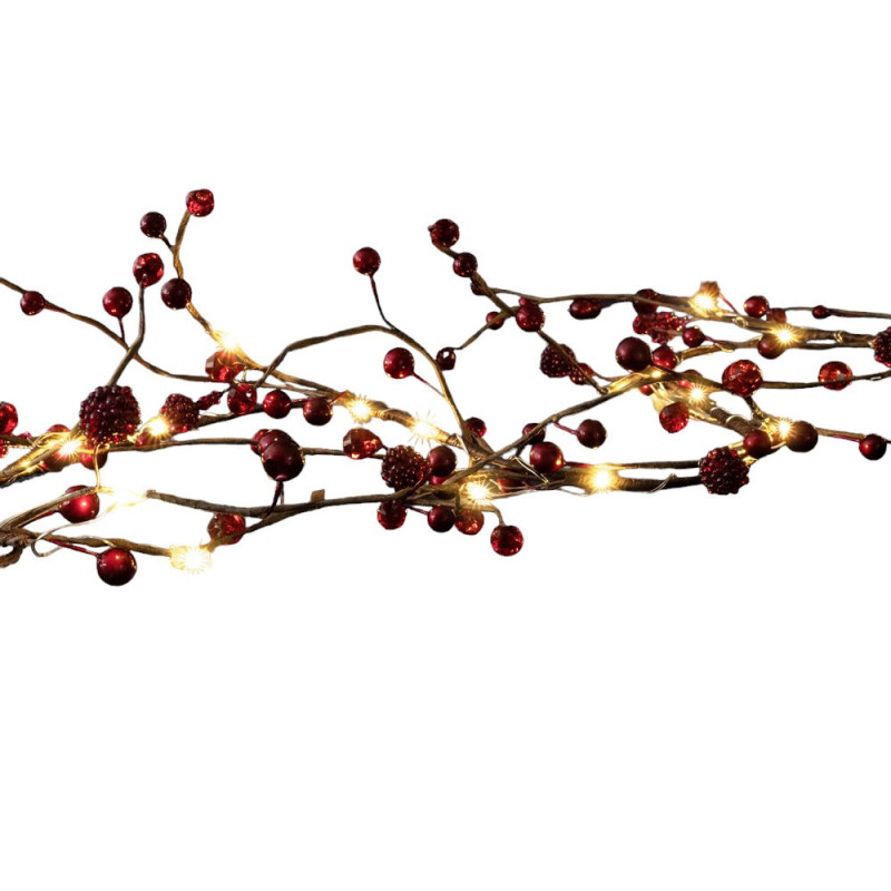 Guirlande micro led baies rouge