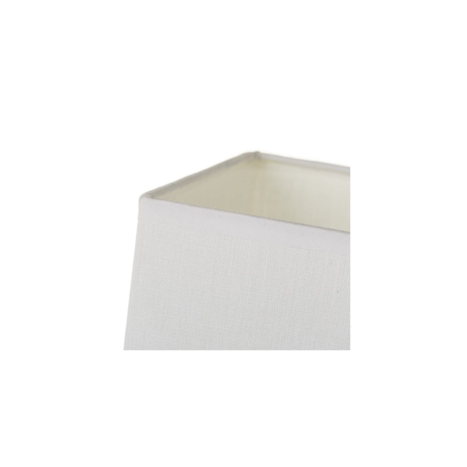 Lampe à Poser Base en Bois Blanchi et Abat-jour Blanc - Hauteur 26.50cm
