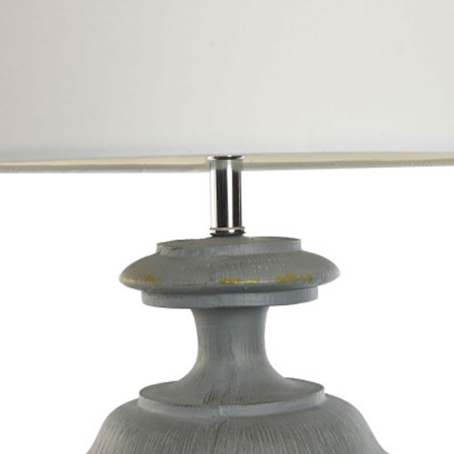 Lampe à poser classique grise et abat-jour blanc 35.5x35.5x79cm