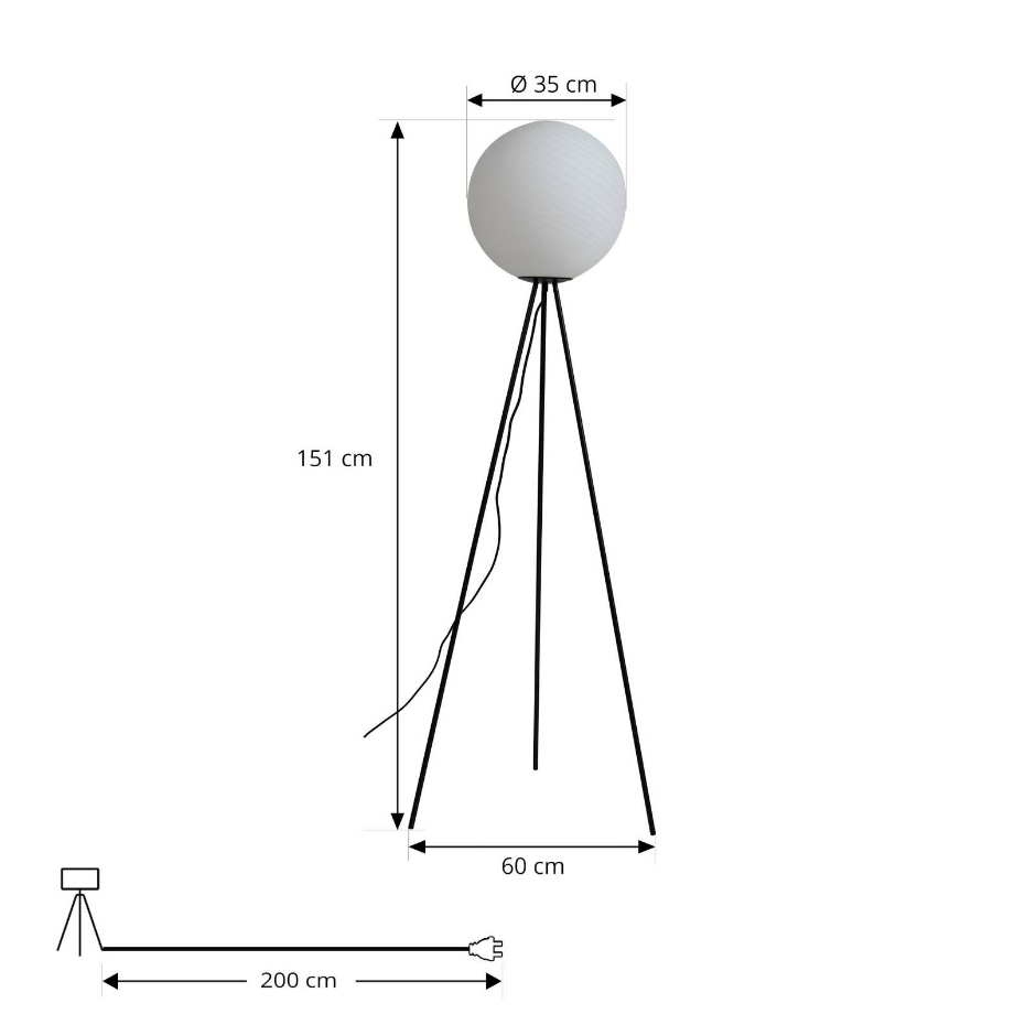 Lampadaire en verre moderne, Kestralia
