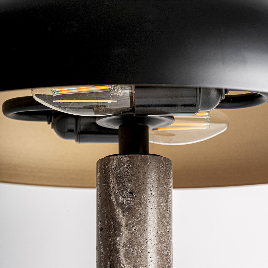 Lampe de salon en marbre et bois de manguier