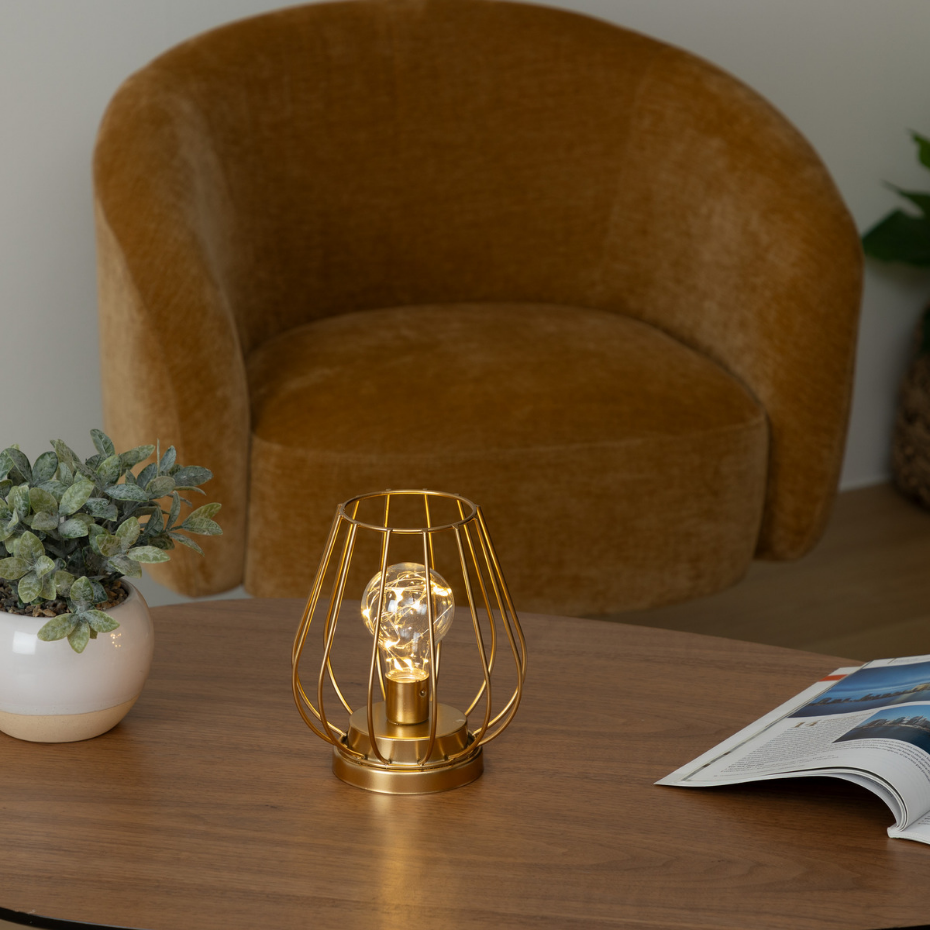 Lampe micro LED métal filaire doré MADI