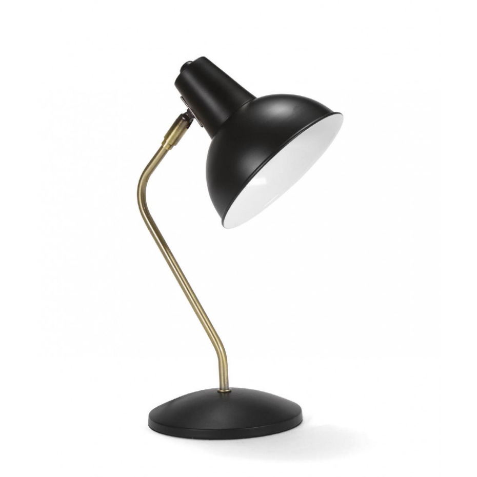 Lampe de bureau métal noir et laiton doré - 20x15x38cm