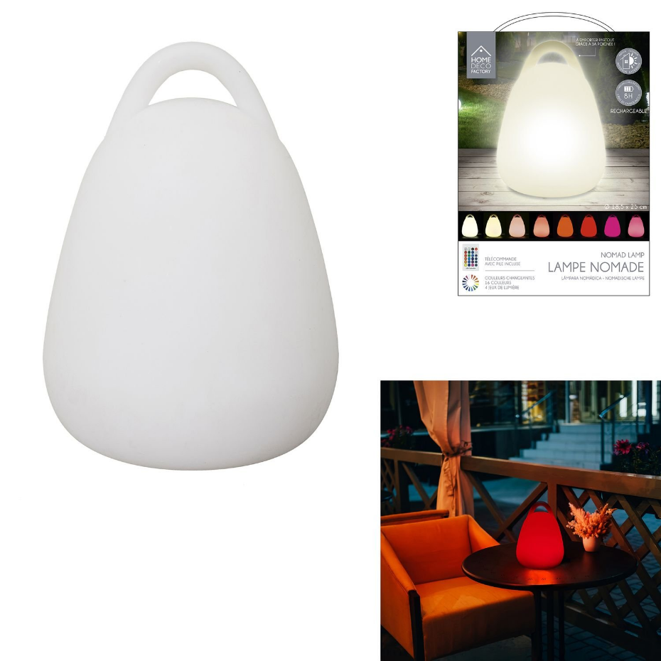 Lampe LED d'extérieur à poser avec poignée et télécommande