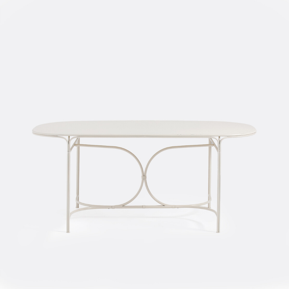 Table de jardin ovale, en métal acier, LACOMO