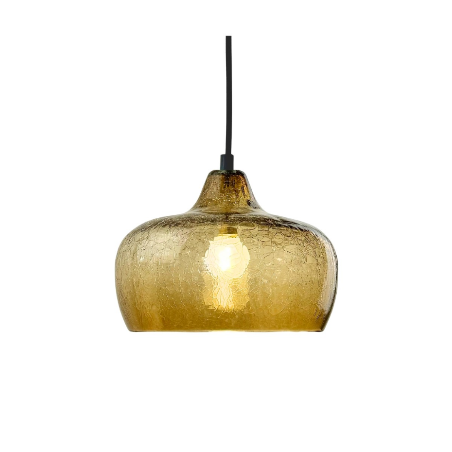 Suspension en verre soufflé craquelé, IRIS