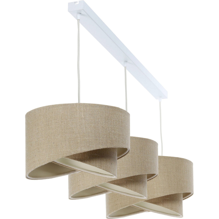Suspension rectangulaire en jute et lin Boho