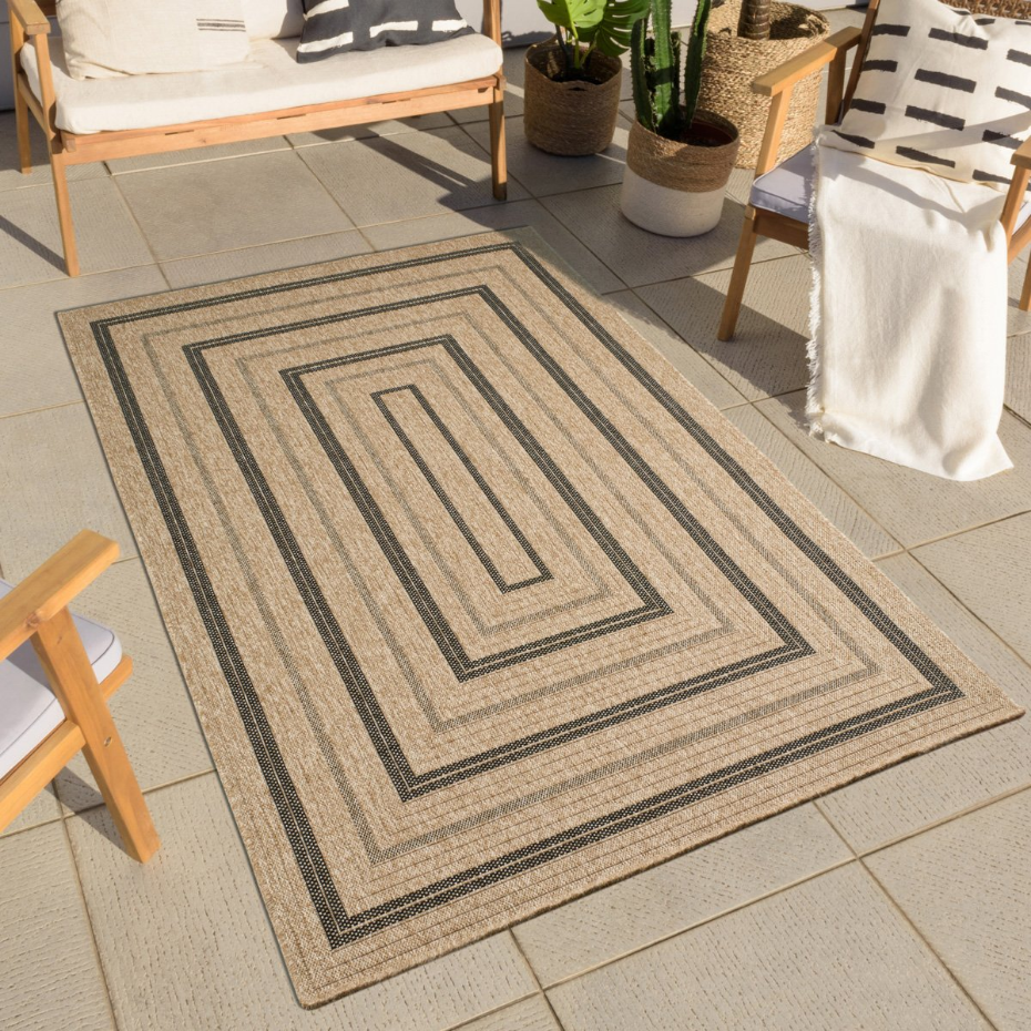 Tapis de salon intérieur extérieur motifs rectangles Nature