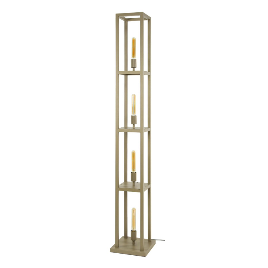 Lampadaire tour beige style moderne, 4 ampoules TRIBECA