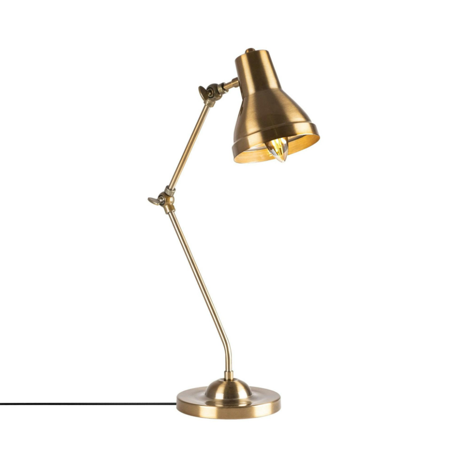 Lampe de bureau articulée vintage, finition dorée SILE