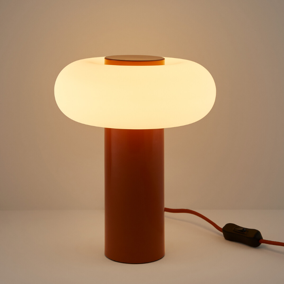 Lampe à poser métal fer et opaline H25,6 cm, Omer