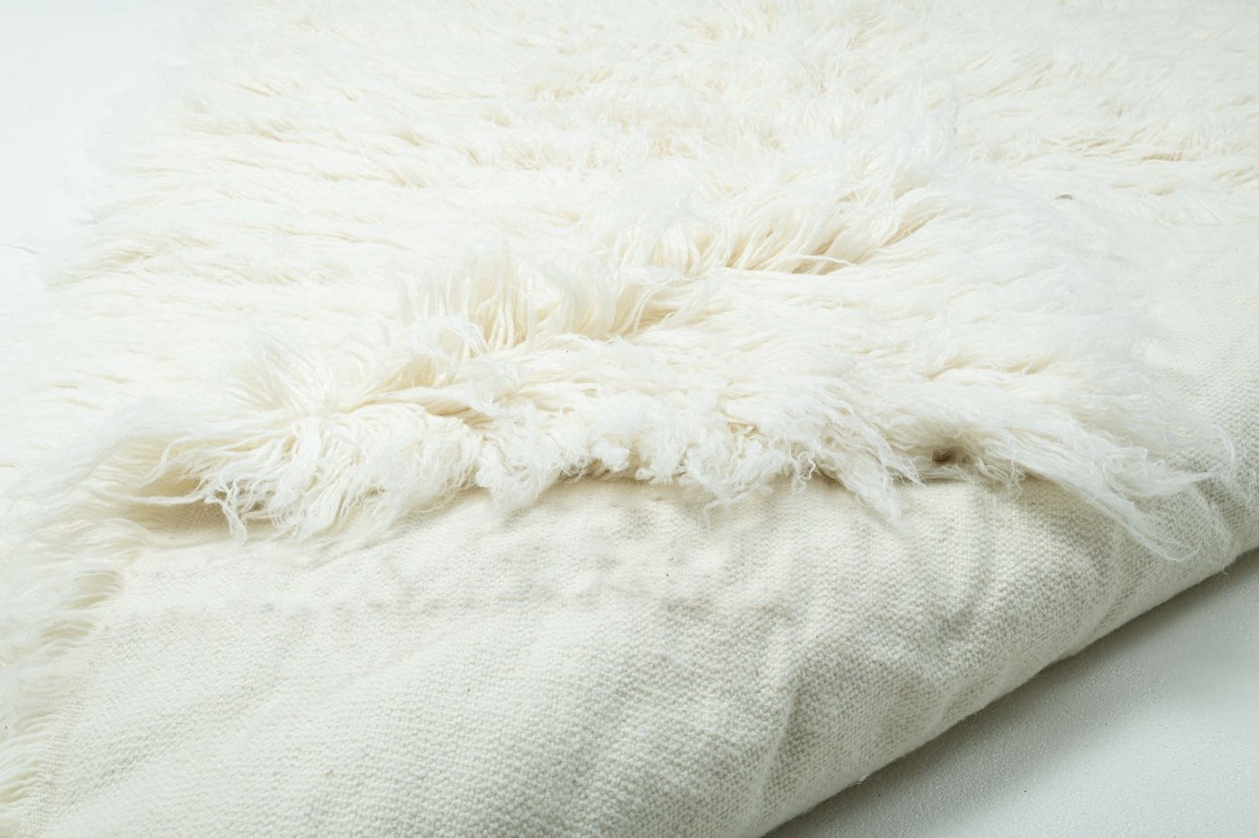 Tapis grec flokati original en laine tissé main - Flokos XXL