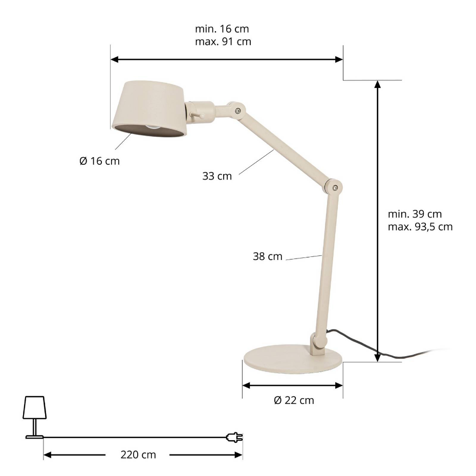 Lampe à poser en métal moderne, Silka