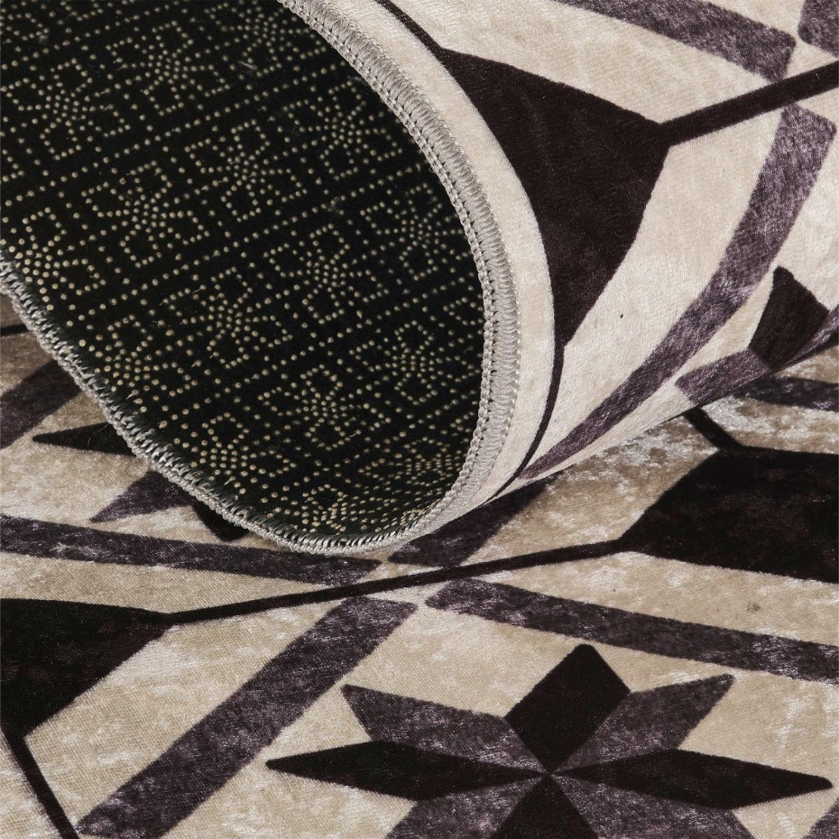 Tapis de cuisine motif carreaux de ciment LYN11 N&B