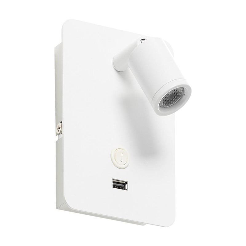 Applique Liseuse Blanche Livia Avec Port Usb