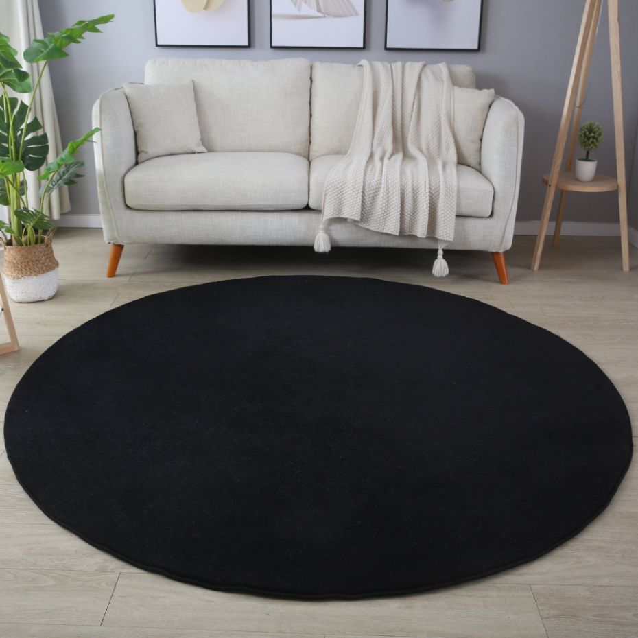 Tapis de salon rond uni MOSCOU