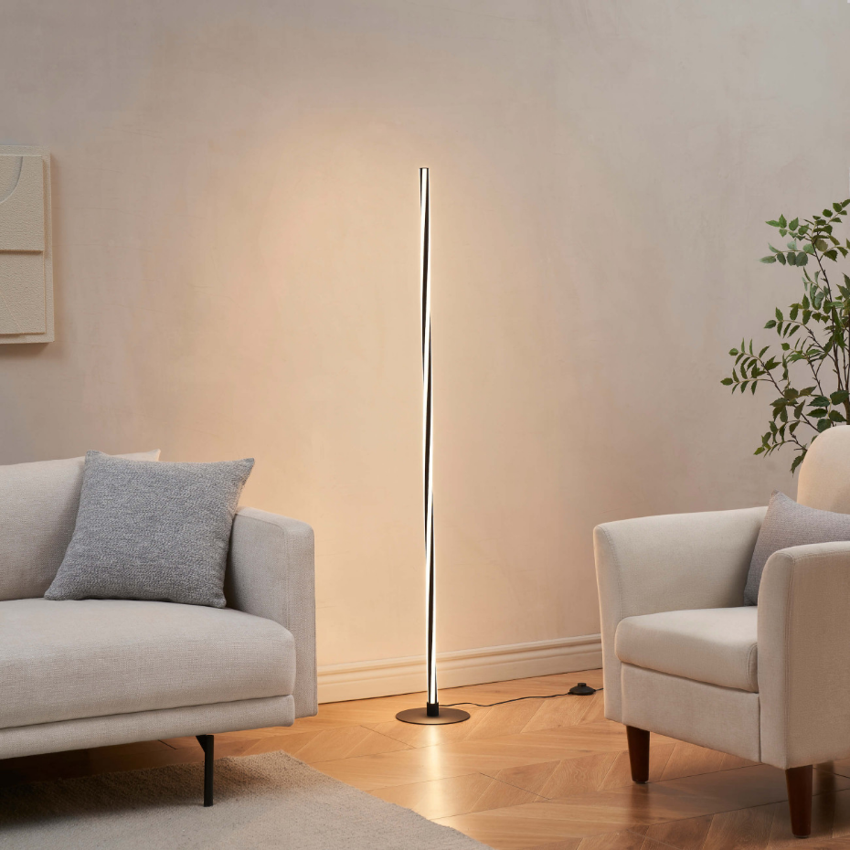 Lampadaire torsadé avec variateur - TELVO