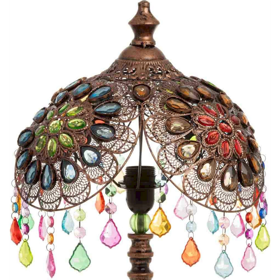 Lampe de table en métal et perles de verre format organique