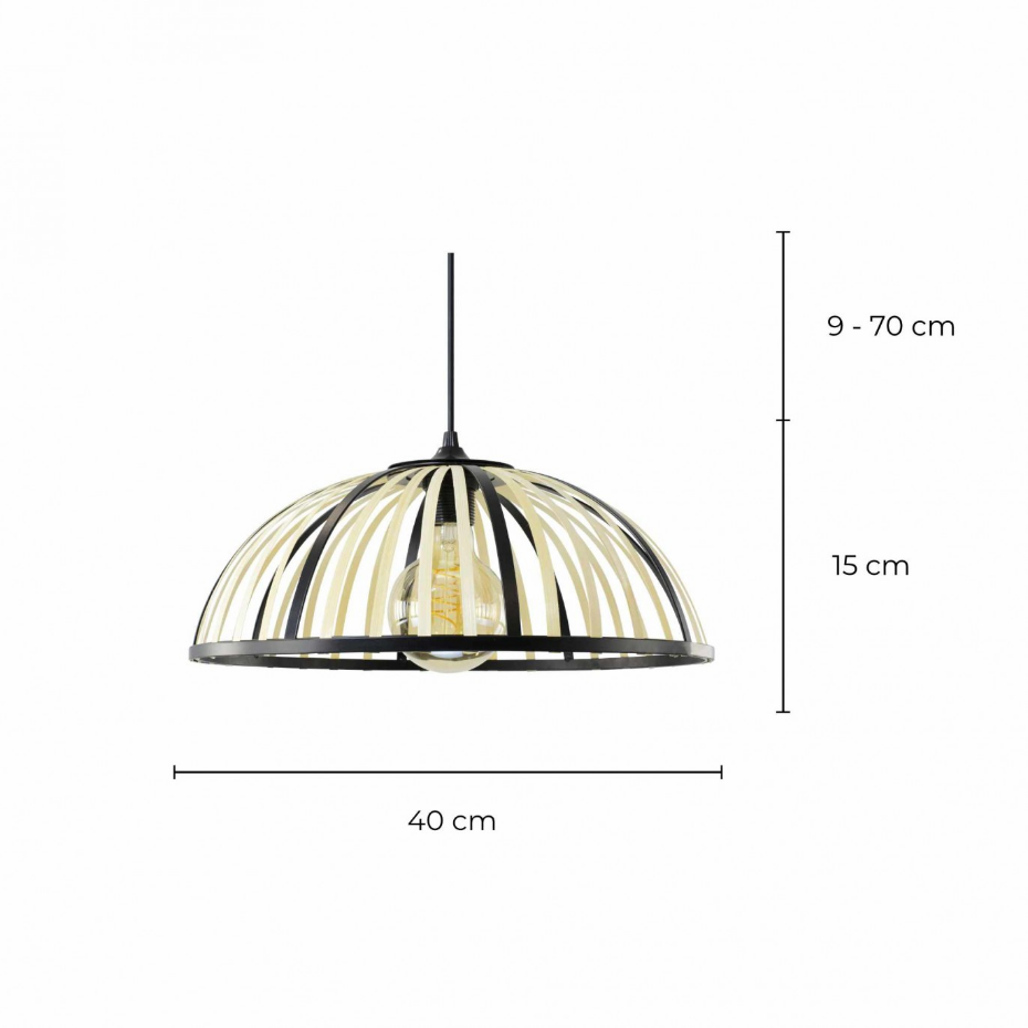 Suspension en bambou et métal petit modèle, PERNA