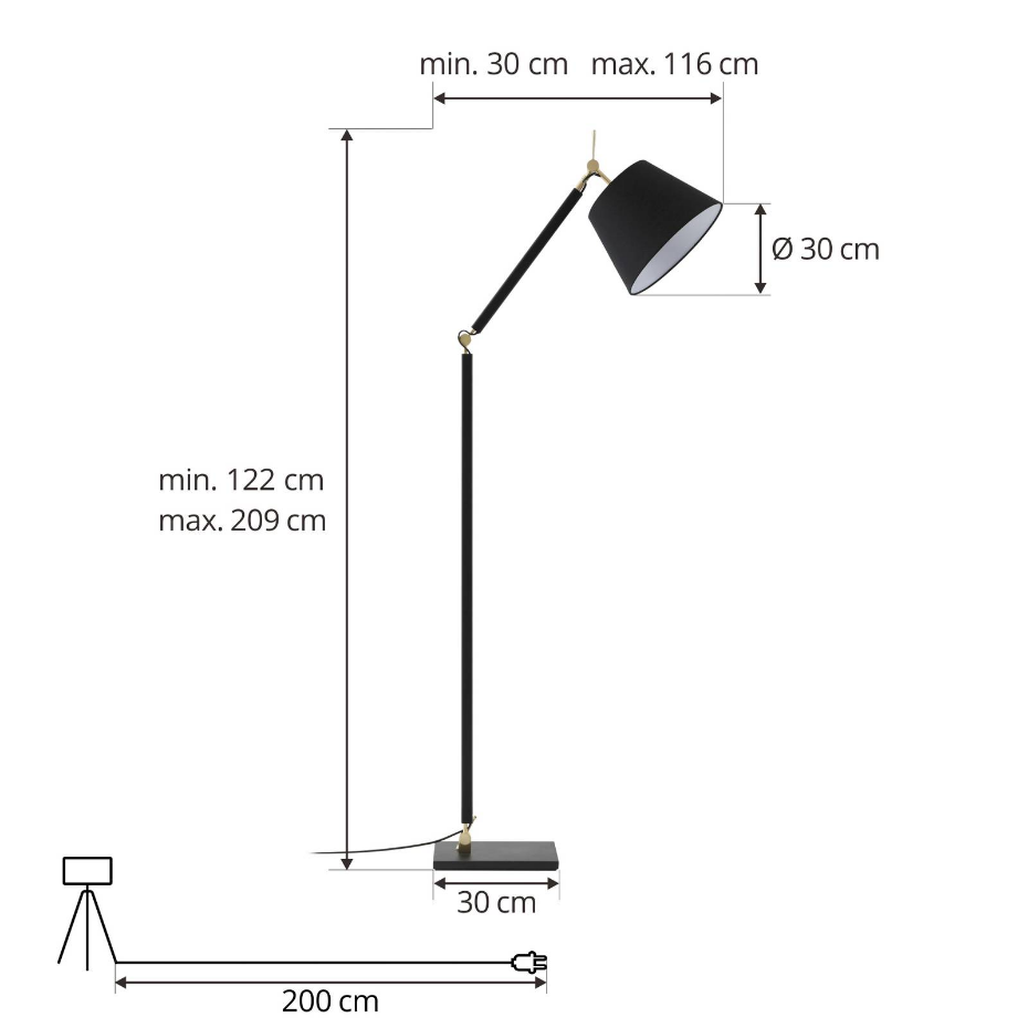 Lampadaire en métal, Marvaine
