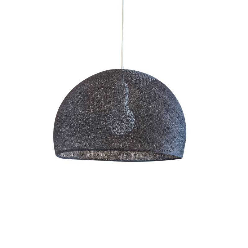 Abat-jour coupole vert de gris 50 et sa suspension simple