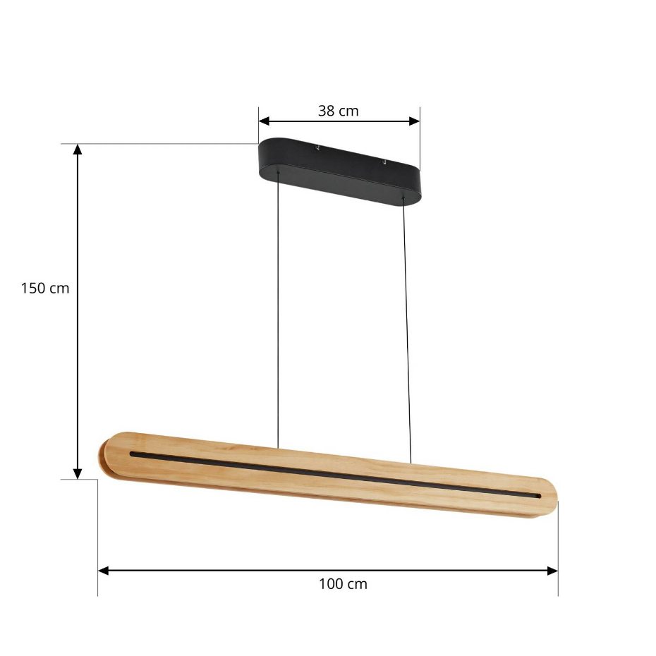 Suspension en bois moderneLED, Darnor