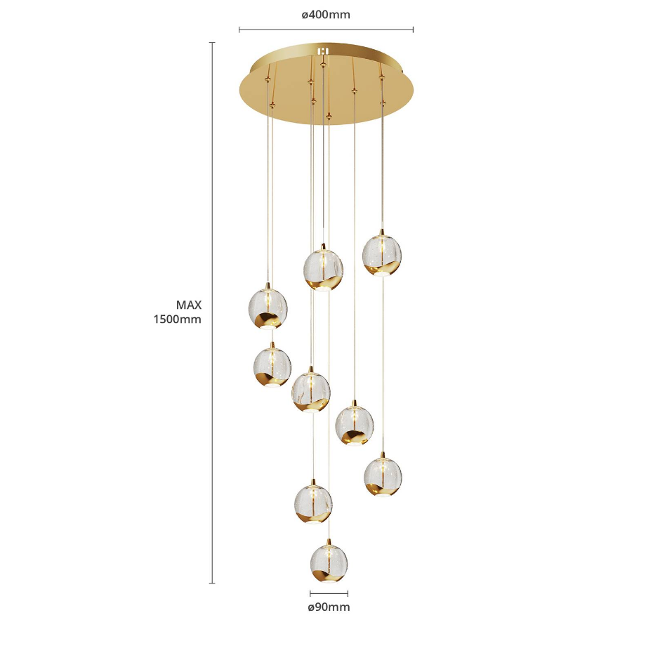 Suspension en verre designLED, Hayley