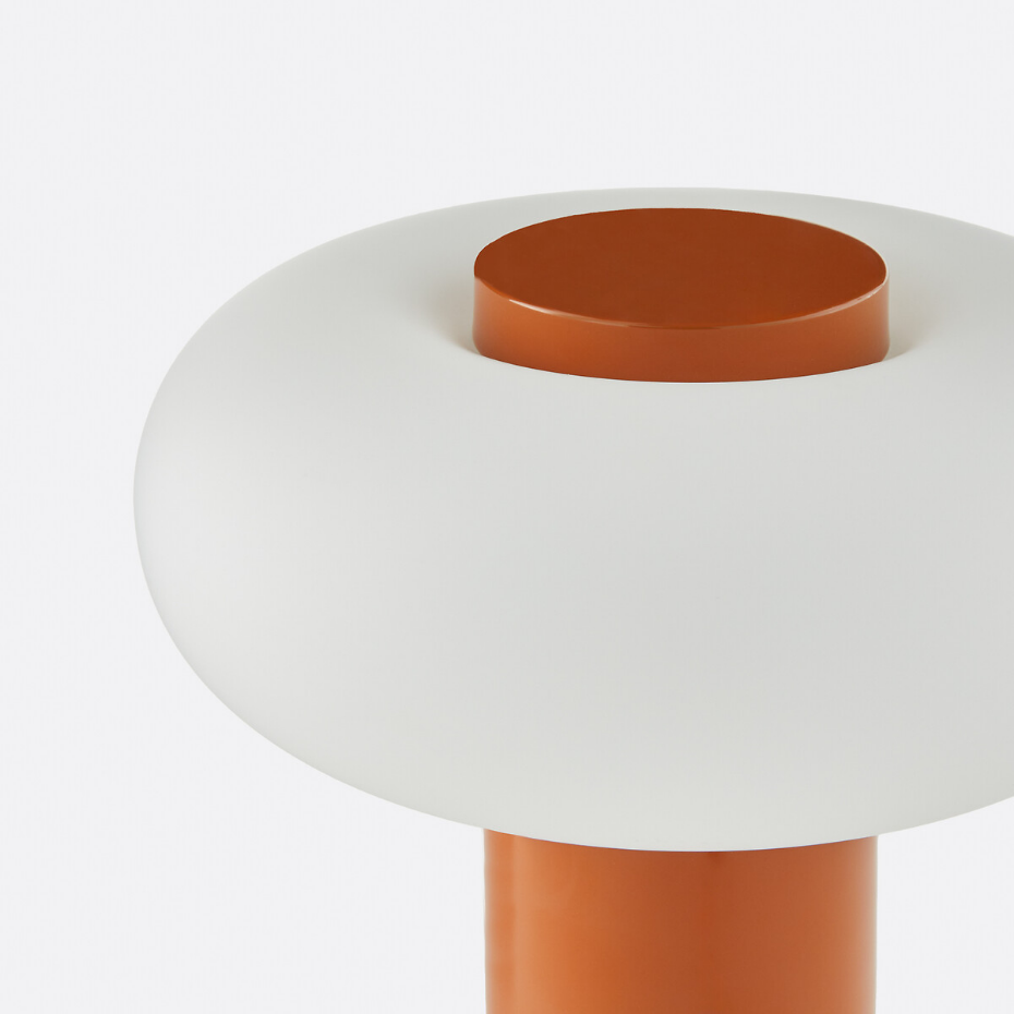 Lampe à poser métal fer et opaline H25,6 cm, Omer