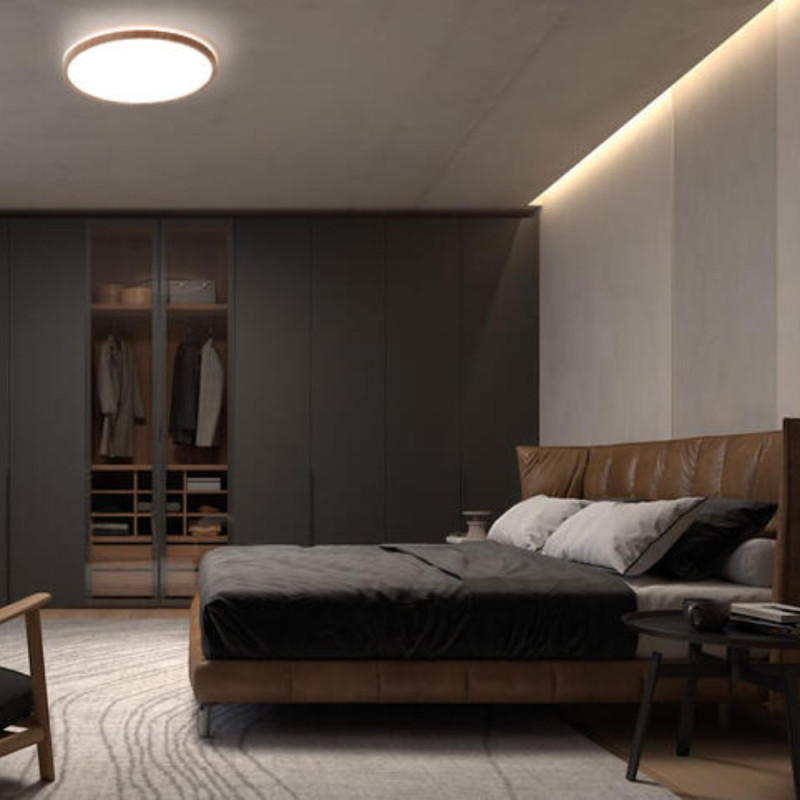 Plafonnier led 40W imitation bois clair Osona