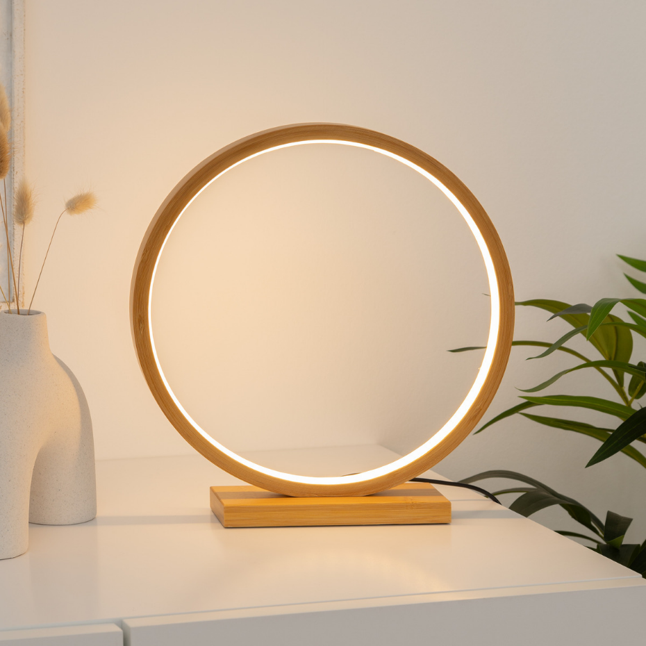 Lampe LED bambou forme circulaire STELA