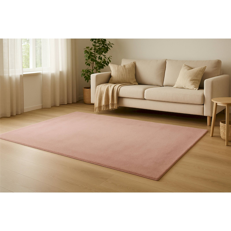 Tapis rectangulaire en polyester à poil court