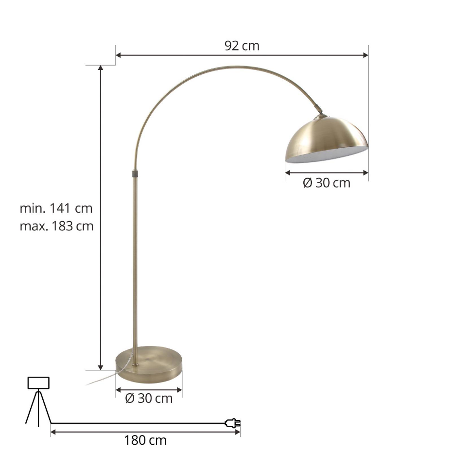 Lampadaire en métal moderne, Lennart