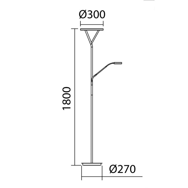 Lampadaire led avec liseuse laiton mat Plano