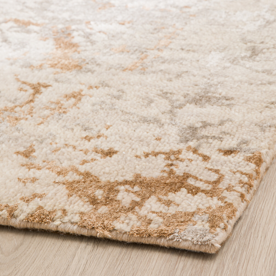 Tapis laine et Tencel™, noué main, Cryosol