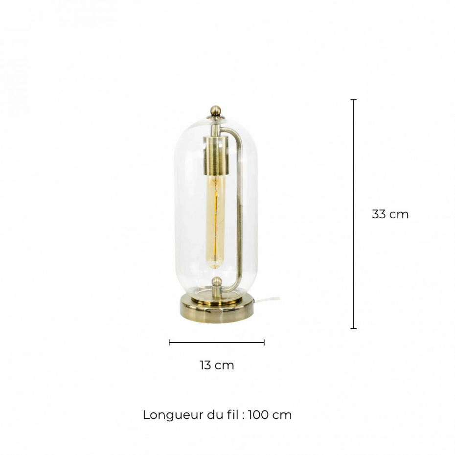 Lampe à poser en verre et métal, SENSIAL