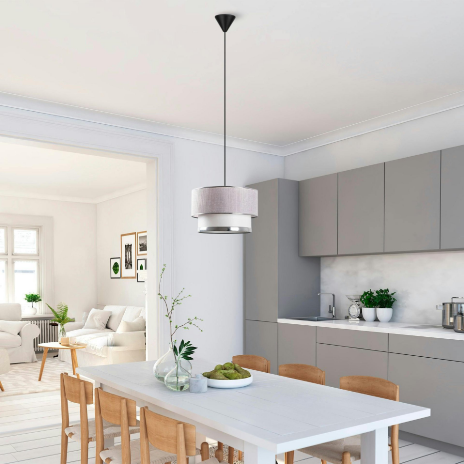 Suspension moderne - abat-jour en tissu ZURICH