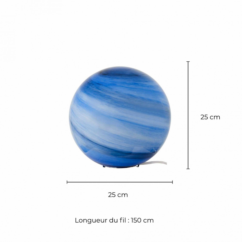 Lampe à poser en verre & métal, ASTROLIS GM